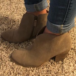 Tan leather booties